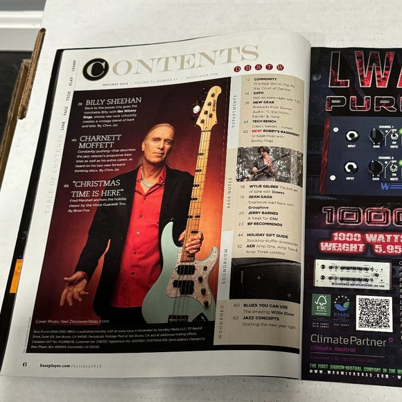 Bass Player Magazine - Billy Sheehan of The Winery Dogs - Holiday 2013 - Picture 3 of 4